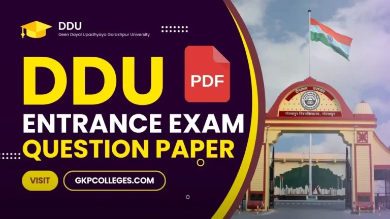 DDU Entrance Exam Question Paper and Answer Key
