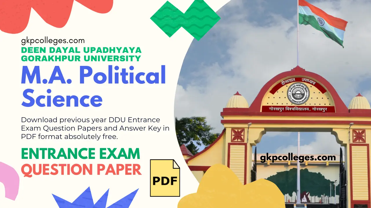 DDU MA Political Science Entrance Exam Question Paper PDF