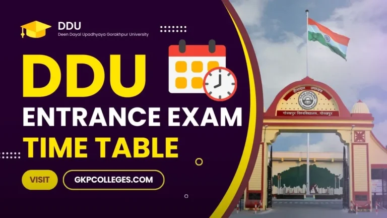 DDU Entrance Exam Time Table 2024-25